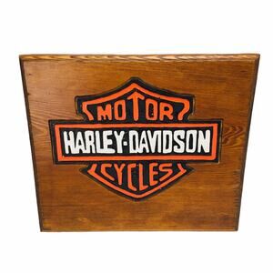 Harley Davidson Wood Rustic Primitive Farmhouse Decor USA